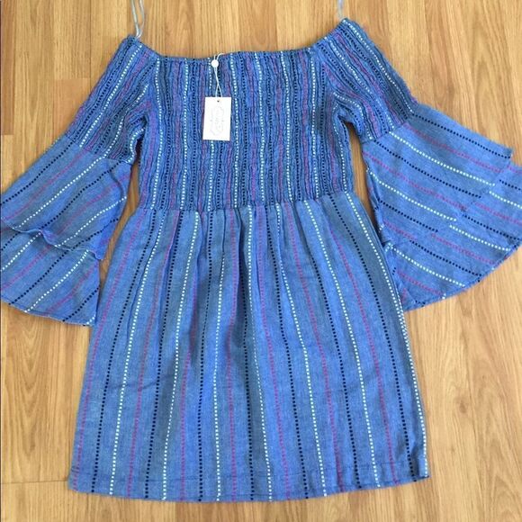 NWT MUDPIE Desi OTS Chambray Dress - Picture 9 of 9